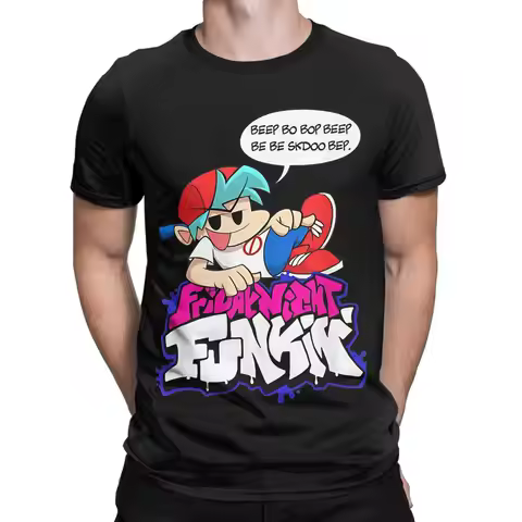 Friday night funkin beep bo bop beep Shirt Funny 100% Cotton T-Shirt Friday Night Funkin Tees Tops F