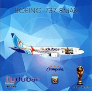 Phoenix Model Sprue Brothers 1:400 FlyDubai B737 Max 8 Reg #A6-FKB 'Argentina Campeon' (pre-Painted/