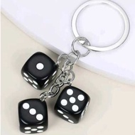 GANTUNGAN Cute Dice Keychain Handmade Dice Key Chain KeyCharm Bagchain Bag Decoration