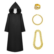 Shopular Wizard Money Costume Cloak Shadow Hooded Cape Outfits Hoodie Halloween Cosplay Necklace Rin