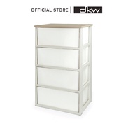 DKW HH-475/4TW ตู้ลิ้นชักท็อปไม้หน้ากว้าง 4 ชั้น ตู้รองเท้า ตู้เสื้อผ้า ของใช้