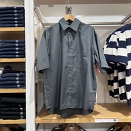 2024 UNIQLO เสื้อเชิ้ตแขนสั้นผู้ชาย5เสื้อทรงหลวมลำลองใหม่เสื้อเชิ้ตลายสก๊อต467844/467845ของแท้