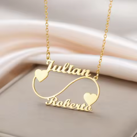 Custom Name Heart Necklace Customized Love Line Pendant Couple Stainless Steel Jewelry Personalized 
