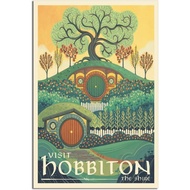 Vintage Style Travel Poster Hobbiton The Lord of The Ring Movie Poster Picture Canvas Wall Art Print