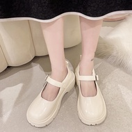 Female Mary Jane Shoes Retro Niche Round Head Thin Section Thick Bottom One Word Buckle Student Smal