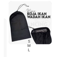 Fish net drawstring bag. For fish container