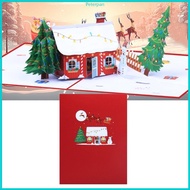RPAN Festival Tree Decoration 3D Foldable Card Festival Foldable Card with Christmas House Decoratio