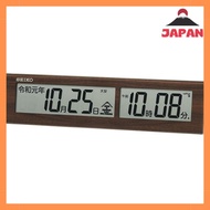 [Direct from Japan][Brand New]Seiko Clock Wall Clock, Place Clock, Digital Radio Wave, Brown Wood Grain Pattern SQ441B