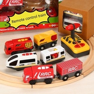 ❤ Remote Control RC Electric Train Toys Set Kid Slot Car Connected With Wooden Railway Track Toys Fo