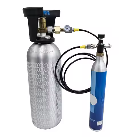 Soda Water Blue Cylinder CO2 Refill Station Adaptor With 40 or 100 inch Hose On/Off Adapter W21.8-14