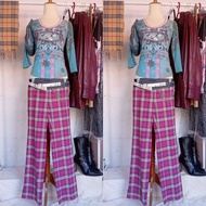 FUNKY POP STAR TRIPLE CHAIN BELT VINTAGE EARLY 2000S/Y2K STYLE & MNG FUNKY DENIM TARTAN LOW RISE SEM
