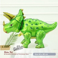 HIJAU Mall - [besty_mart3] 4D Dinosaur Triceratops Foil Balloons Green Jurassic Park Dino Balloons 4