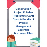 Construction Project Editable Programme Gantt Chart & Bundle of Project Management Essential Documen