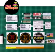 Honda Ex5 Sticker Restore Boon Siew/Peti Rantai/Battery/Ekor/1.5M/10-30SJ/Di Pasang Di My/Buatan Mal