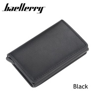 Baellerry ที่ใส่บัตรเครดิตกระเป๋าใส่บัตรอลูมิเนียมใหม่เคสใส่บัตรหนังป๊อปอัพ RFID กระเป๋าใส่เหรียญที่ใส่บัตรปี2022