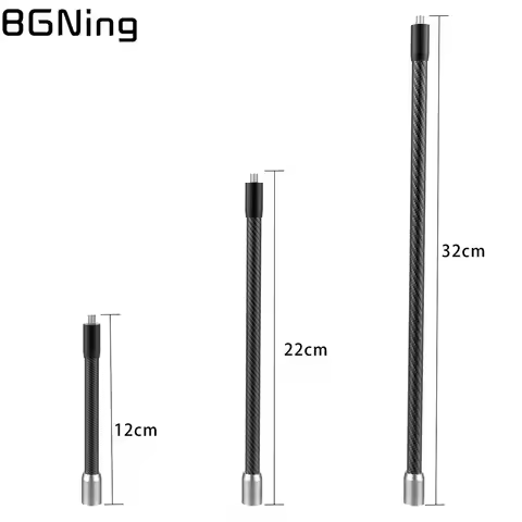 1x Monopod Carbon Fiber Invisible Extension Rod 12cm 22cm 32cm Selfie Stick for Insta360 X3 X4 X5 Go