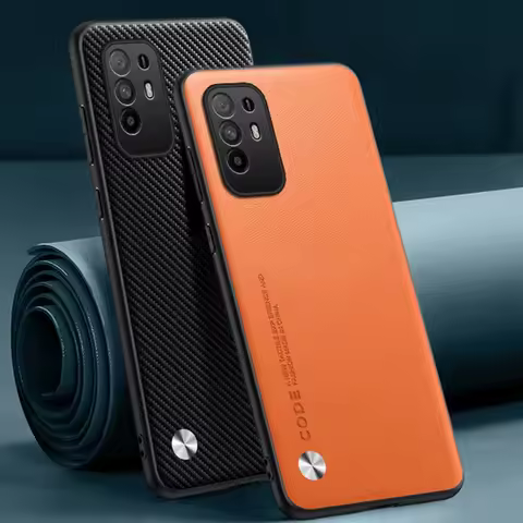 Luxury PU Leather Case For OPPO Reno 5Z Reno5 Z A94 5G Back Cover Matte Silicone Phone Case For OPPO