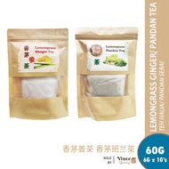 Lemongrass & Ginger Pandan Tea | Teh Serai & Halia Pandan | 香茅姜茶  班兰茶 60G [10's x 6G]
