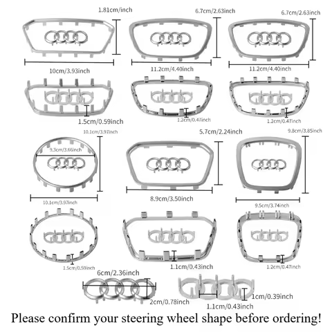 1pcs Automobile steering wheel logo ABS badge is suitable for Audi A6L Q7 Q3 Q5 A8 A7 A3 A4L Q5 Q8 A