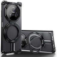 Oatsbasf Metal Phone Case for Honor Magic Vs3/2/V3/2 with Ring Stand Magnetic Shock Proof Frameless 
