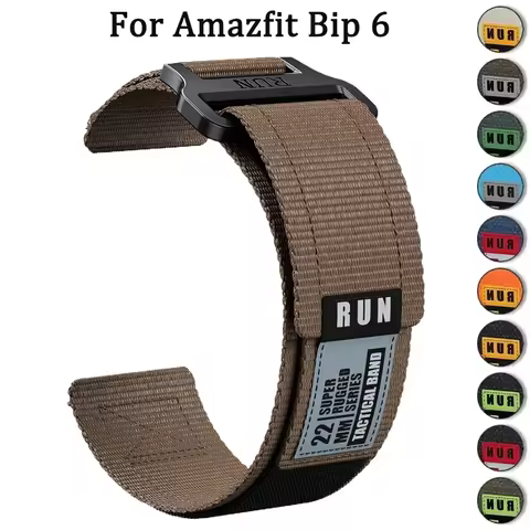 22mm Watch Band for Amazfit Bip 6 Strap Nylon Bracelet for Amazfit Bip 5/Bip5 Unity/Balance/Cheetah 