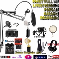 Paket Full Set Recording Microphone Mic Bm8000 Bm 8000 Condenser