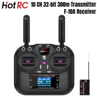 HOTRC HT-10A RC Pemancar 10CH 2.4G Skrin 1.7Inci Dengan Penerima F-10A Untuk Pesawat Model Kapal RC 