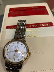 Omega蝶飛系列18k 碎鑽女性腕錶