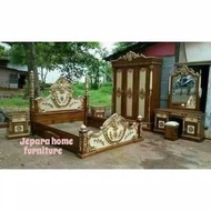 kamar set kayu jati cinta (tempat tidur, nakas, lemari, meja rias )