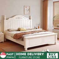 Solid Wood Bed Home Modern Thickened Double Bed Single Bed 1.2m Bed Frame