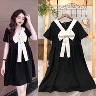 Váy bầu cộc tay thiết kế cổ nơ M24