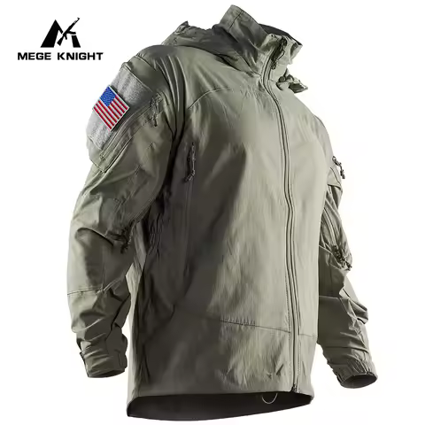 Mege Outdoor Tactical Softshell PCU L5 Jacket Nylon Thin Style Assault Combat Field Coat for Hiking 