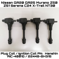 Nissan QR20 QR25 Murano Z50 Z51 Serena C24 X-Trail NT30 NT31 Plug Coil / Ignition Coil PN : Hanshin AIC-4001G