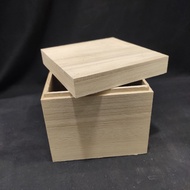 Wooden Square Box 11.4cm X 11.4cm X 11.5cm (Plain Box Only) + WOODEN GIFT BOX 30CM x 13CM x11.5CM
