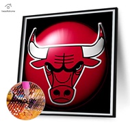 Đồ thủ công nghệ thuật trang trí gia dụng Chicago Bulls Full tranh đính kim cương tròn 5D tự làm