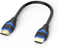 4K Short HDMI Cable 6 inch, ApoJodly Cord 0.5FT High Speed to 2.0(4K@60Hz, 2K@144Hz, 1080P@120Hz, 18Gbps, HDR, 3D, HDCP 2.2, ARC) for HDTV, Switch, PS4/PS5, Xbox, Blu-ray, Monitor, Blue, MD851P