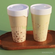 Beverage Bottle 500ml High Temperature Resistant pp Plastic Thin Vertical Strip Bottle Hot Beverage 