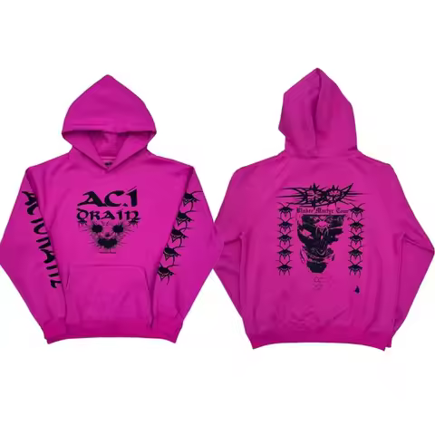 New Men Drain Gang Bladee ACID RAIN MARTYR TOUR Pullover Hoodies Hoody Hooded Sweatshirts velvet Cot