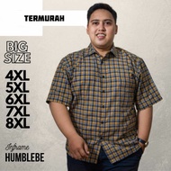 KEMEJA My Shirt - Men's Jumbo Short Sleeve Flannel Shirt 8xl 7xl XXXXXL XXXXXXL Big size hem shirt j