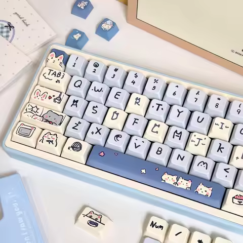 Cherry MOA Cute Kitten Key Cover Kit 95/114/118 Key HI75 HI8 68 F99 104 64 Wooting Mechanical Keyboa