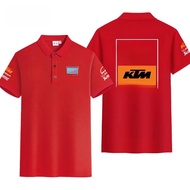 ทีมแข่งโรงงาน KTM 2025 ใหม่เสื้อโปโลลำลองแขนสั้นออฟโรดรถจักรยานยนต์เสื้อยืดผ้าฝ้ายโมโตจีพีเพื่อการพั