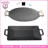 [Lovoski] Korean BBQ Pan BBQ Griddle Cookware Barbecue Grill Griddle Pan for Camping Hiking Stovetop Backpacking Accessories