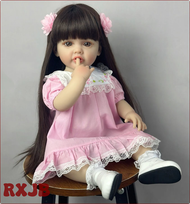 RXJB ตุ๊กตาตุ๊กตาเหมือนจริงทารกหญิงซิลิโคนนิ่มขนาด55ซม.เหมือนจริง22นิ้วเหมือนจริงเจ้าหญิงเด็กวัยหัดเ