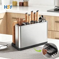 HSY 304 Stainless Steel Knife Organizer Multifunctional Kitchen Storage Block