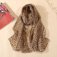 Leopard Print Chiffon Scarf For Women Lightweight And Stylish Shawl Lady Scarf Chiffon Leopard Q8f2