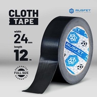 LAKBAN KAIN CLOTH TAPE ISOLASI WARNA HITAM RUSFET VARIAN UKURAN