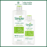 Combo Simple Nước Tẩy Trang Simple Làm Sạch Trang Điểm 200ml + 400ml Hasaki Sản Phẩm Chính Hãng