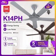 KDK K14ph-pbr / K14ph-ey Ceiling Fan, Ryou 56 Inch, Dc Motor, Brown/Grey, K14PH Kipas Siling