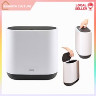 Ecoco Push Type Slim Dustbin Waste Bin/Minimalist Simple Bathroom Kitchen Bin【Rainbow Culture】