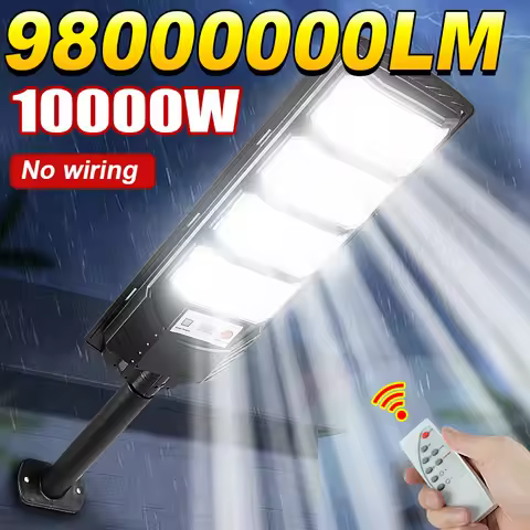 98000000LM 10000W LED Solar Outdoor Lamp Sunlight Motion Sensor Light Remote Control Solar Lamp Wate
